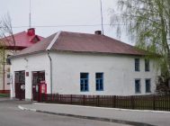 Былая сінагога (сёння — пажарная частка) ў Дзятлаве